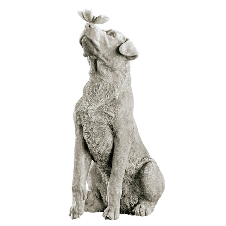 Red Barrel Studio® Dog and Butterfly Garden Statue Wayfair